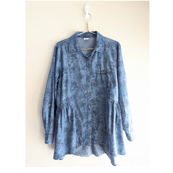 D/C Jeans rose print lyocell tunic - Picture 1 of 8